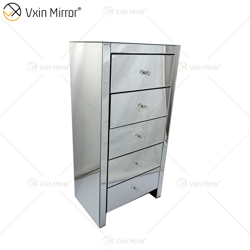 Storage Shelf Rack Wall Mounted Shelf with Drawer Mirror Bedside Tables Nightstand Wholesale Durable Mirrored Bedside Table