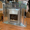 Modern Home Decor Living Room Mirror Fireplace Sparkle Diamond Crush Mirrored Furniture Electric Fireplace WXWF-044