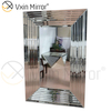 Design Wall Decoration WXM-1529 Mirrored Wall Art Silver Rectangle Wall Hanging Mirror