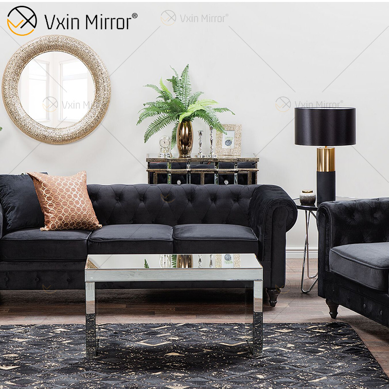 Modern WXF-169 Mirrored Coffee Sparkly Side Table for Living Room Set with Sofa