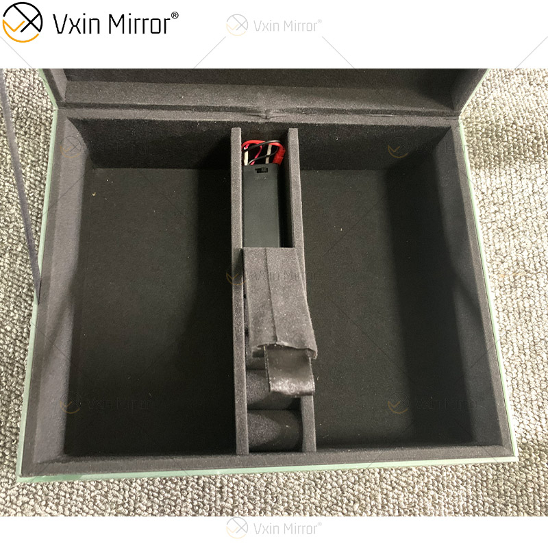 LED VXin Home Decor Jewelry Boxes Silver Glass Crushed Diamond Modern Mirrored Jewelry Box with LED