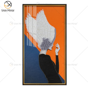 Feathers Woman Abstract Canvas Painting Wall Art WXPP-75 Print Poster Picture Decorative Painting Living Room Home Decoration