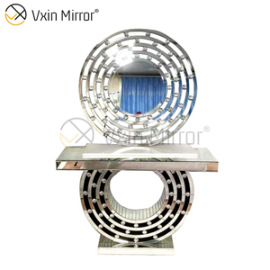 Most Popular Vxin Elegant Popular Furniture Silver Glass CC Console Table with Mirror Sets