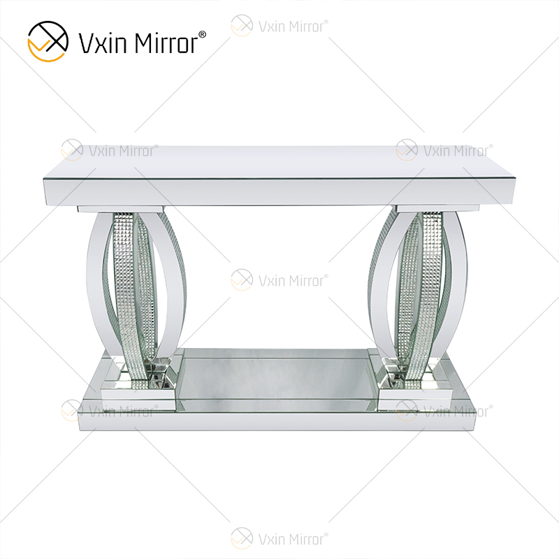 Unique Modern Mirrored Glass Console Table Accent Table For Living Room Entry Hall Way Home Decor WXF-294