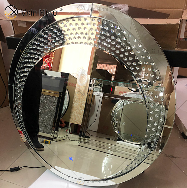 High Quality Factory Supply WXM-2595 3 Color LED Light Mirror Octagonal Makeup Mirror Set Mirror Customized Plug Vanity Set