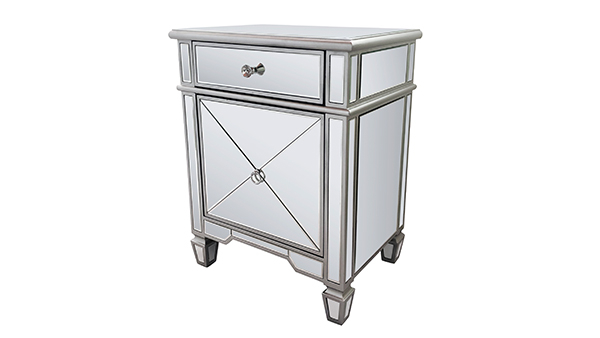 Factory Supply WXF-873 Golden Bedroom Furniture Luxury Nightstand With 2 Drawers Mirrored Bedside Table