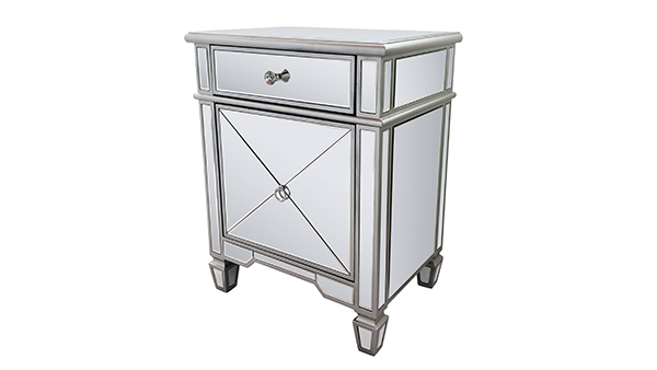 Factory Supply WXF-873 Golden Bedroom Furniture Luxury Nightstand With 2 Drawers Mirrored Bedside Table