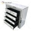 Vxin Mirrored Silver Crushed Diamond Nightstand Bedside Cabinet With 5 Drawer