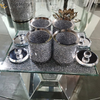 Top Quality Package VX-01 Silver Home Decor Acrylic Mirrored Glass Jars And Bottles with Lid