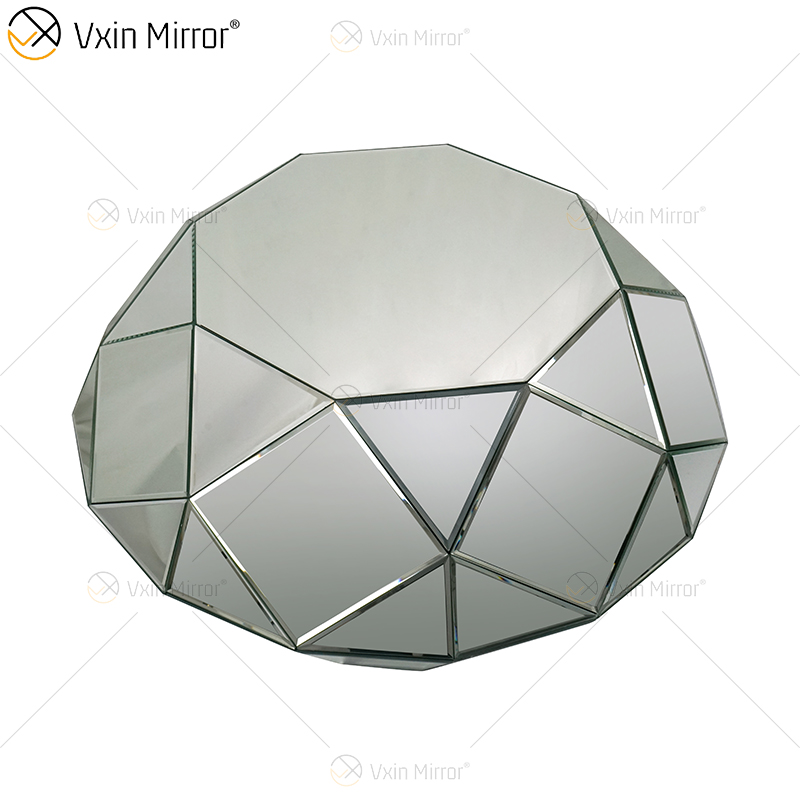 OEM Homemade WXF-1037 Triangle Silver Glass Coffee Table Mirrored End Table