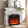 WXF-2131 Diamond Intelligent Mirror Fireplace Remote Control Smart Stove Hot Sale 48 Inch Indoor SILVER FIRE Iron Style