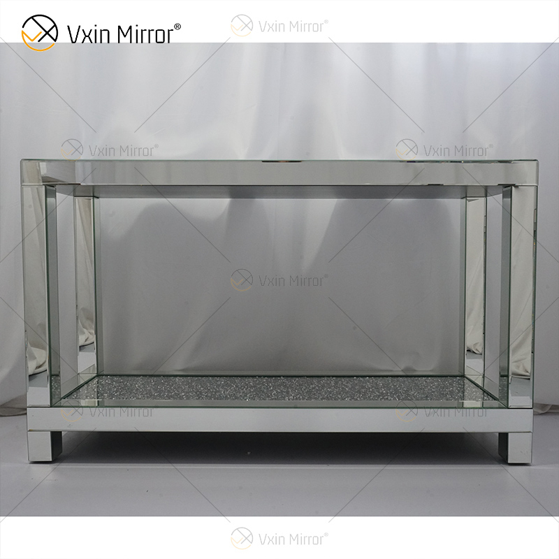 Vxin Mirrored Furniture WXF-117-2 Modern Elegant Crued Mirror Side Table