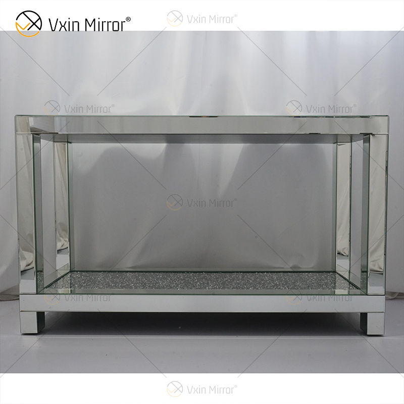 Vxin Mirrored Furniture WXF-117-2 Modern Elegant Crued Mirror Side Table