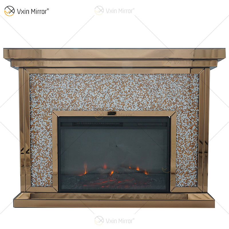 crushed diamond fireplace