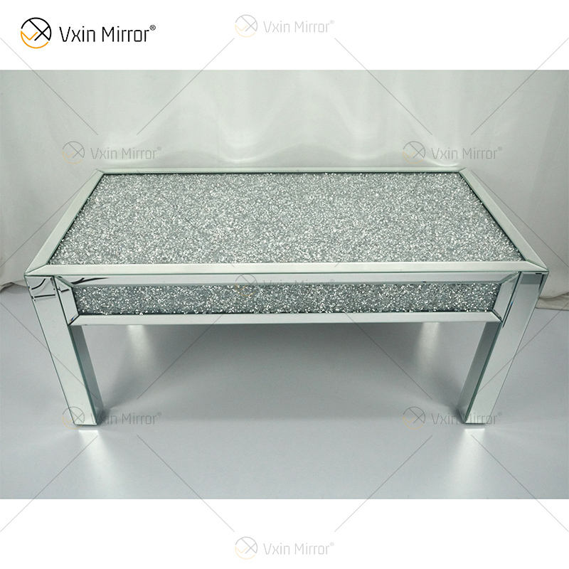mirrored end table with drawer