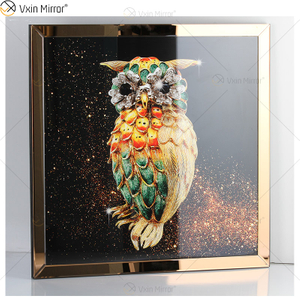 Omal Art Vxin WXMA-55 Home Decor MDF Frame Mirrored Wall Art Crystal Porcelain Painting Mirror Wall Art