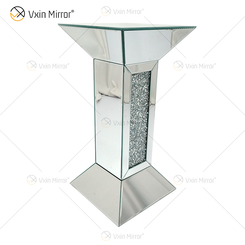 New Design Vxin WXF-722 Home Decor Crushed Diamond End Table Silver Mirror Furniture Side Table