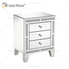 Good Quality WXF-911 Silver Crushed Diamond Nightstand Bedside With 3 Drawer Mirrored Bedside Table