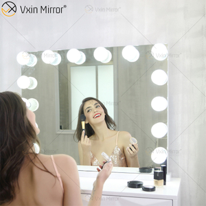 Oval Decorative WXDL-123 Table Top Vanity Hollywood Style Makeup Mirror with Led Light for Bedroom