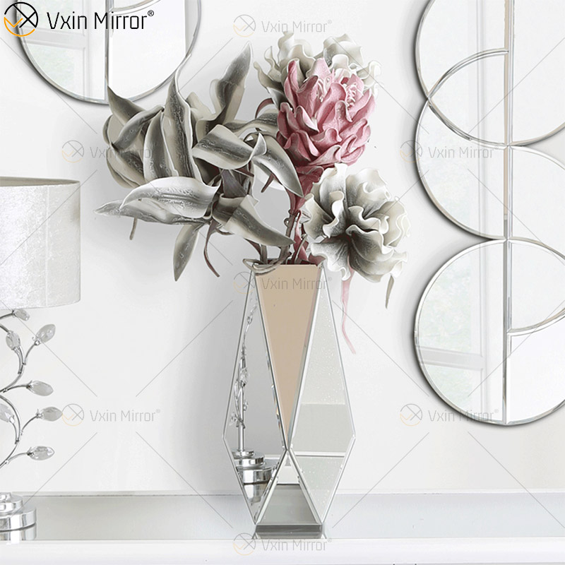 WXMV-028 Mirror Vase Wedding Mirrored Crystal Vases Centerpieces Mirror Flower Vase