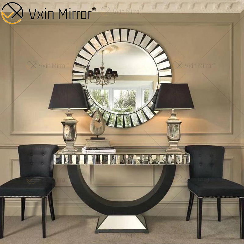Vxin Mirror Furniture Modern Crushed Diamond Mirror Console Table Table Furniture