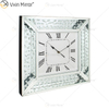 Anti Dropping Package Vxin WXMC-008 Modern Silver Crystal Mirrored Wall Clock