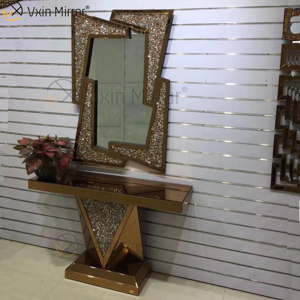 Vxin Mirror Furniture Modern Crushed Diamond Mirror Console Table Table Furniture
