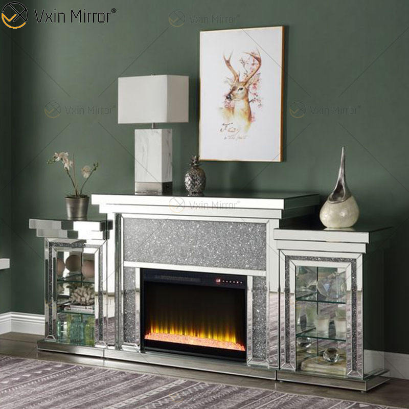 glass fireplace surround