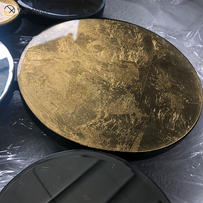 Hot Sale WXM-1961 Golden Leaf 3D Luxury Wall Mirror Antique Wall Mirror