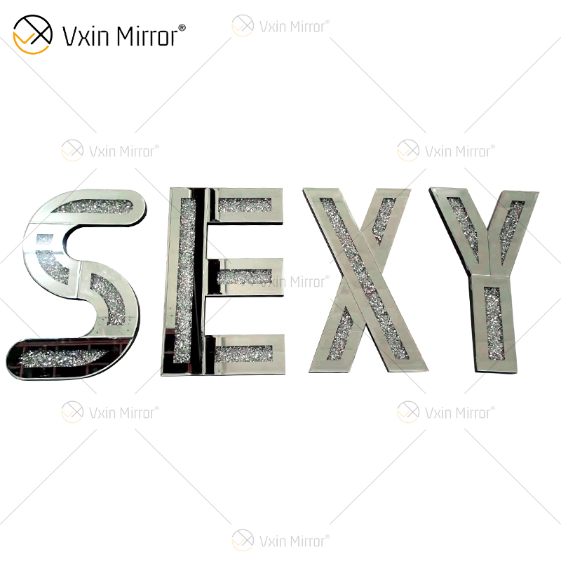 LOVE And HOME And MUM And SEXY Sweet And Lovely House Decoration Mirrors Morden Wall Diamond Decor