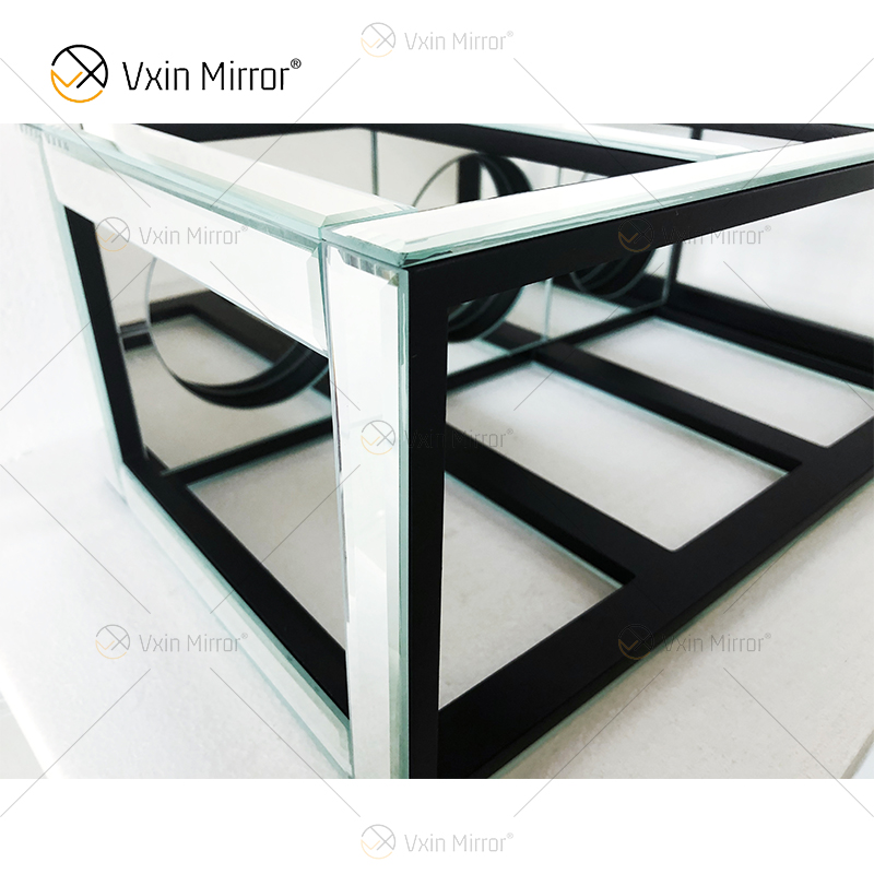 Meetart Crystal Clear Silver Mirror Glass Candle Holder with 3 Candle Light Tube Elegant Ideal for Home Decoration WXCH-65