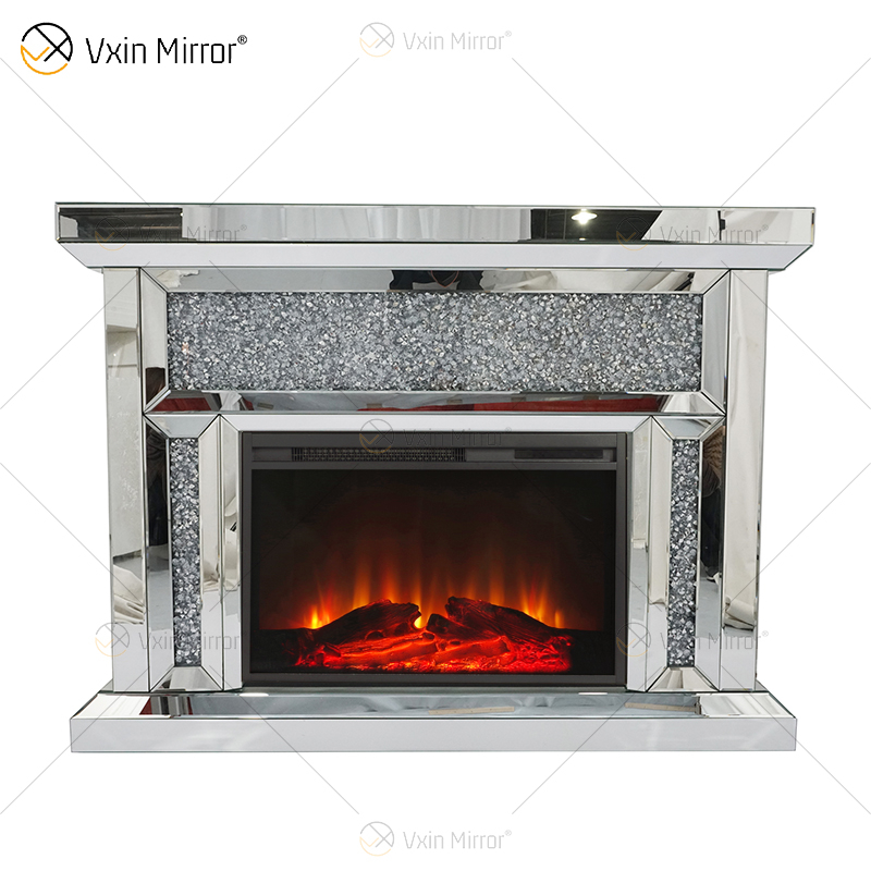 Floating Sparkle Crystal Mirrore Fireplace WXWF-1106 with Inserts in Hot Sell