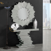 Custom Size Vxin Mirrored Modern 3D Silver Elegant Wooden Console Table with Mirror for Living Room Furniture