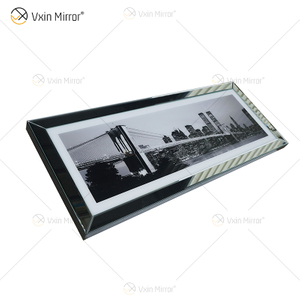 VXin WXPP-12 Home Decor Glass Frame Mirrored Wall Art Crystal Porcelain Painting Mirror Wall Art