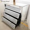 Vxin Silver WXF-706 Crushed with Diamond Nightstand Bevel Bedside Table With 4 Drawer Mirrored Bedside Table