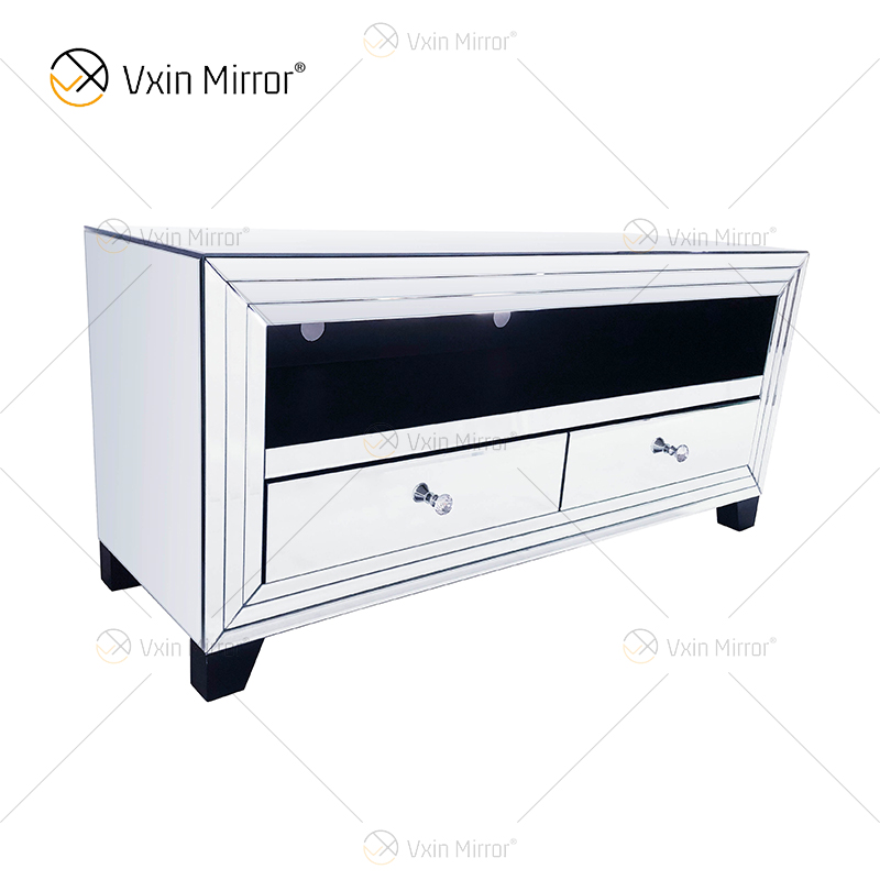 Vxin Popular Modern Glass Mirrored TV Stand Cabinet Display Mirror Cabinet