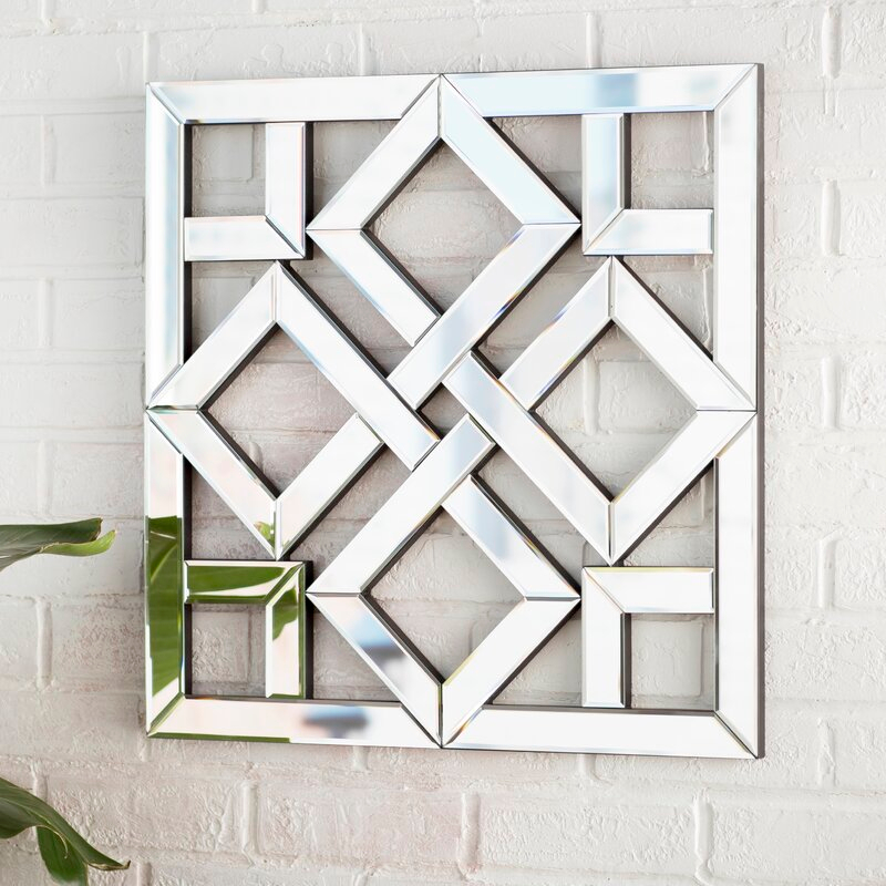 Square Mirrored Wall Decorative Mirror with Beveled Edge Modern Fashionable Wall-Mounted Mirrors WXM-1581
