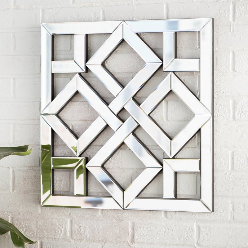Square Mirrored Wall Decorative Mirror with Beveled Edge Modern Fashionable Wall-Mounted Mirrors WXM-1581