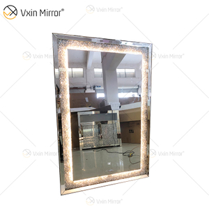 Top Design WXM-2593 LED 3 Color LED Light Mirror Diamond Stylish Makeup Mirror Living Room Mirror