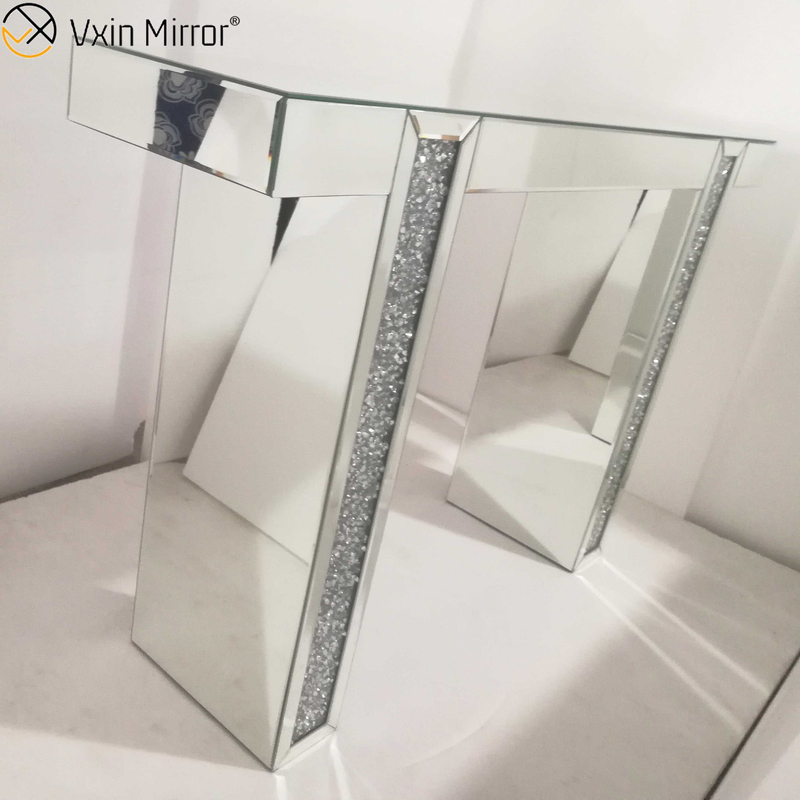 Mirrored Desk Makeup Vanity Table Mirrored Dressing Table Furniture Glass Console Table Bedroom Study Home Office WXWF-731