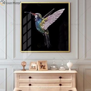 Vxin WXMA-60 Crystal Porcelain Painting Resin Covered MDF Frame Decorative Wall Art Mirror Wall Art