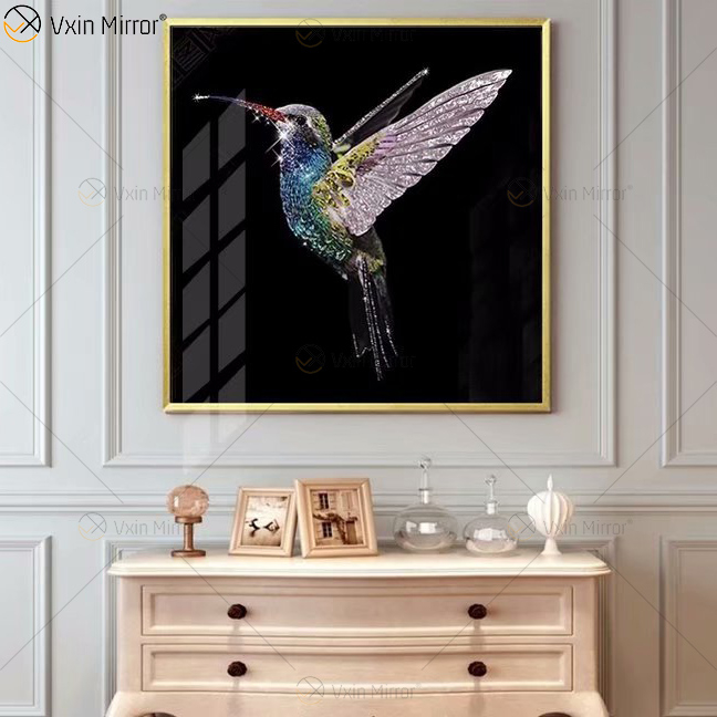 Vxin WXMA-60 Crystal Porcelain Painting Resin Covered MDF Frame Decorative Wall Art Mirror Wall Art