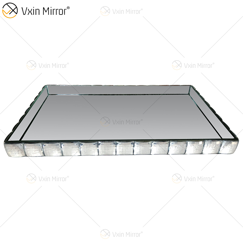 Vxin Mirror WXT-004 Modern Decoration Silver Brown Mirrored Rectangle Jewelry Tray