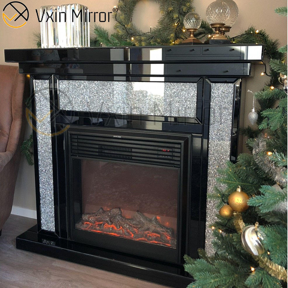 black fireplace screens