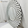 Modern Simplicity Round Silver WXM-2239 Geometric Shape Full Size Decorative Wall Glass Mirror