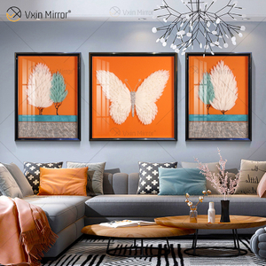 The Newest Vxin WXPA-004 Butterfly Paint for Home Decor Wall Art Metal Feather Hanging Picture for Living Room Set for Sale