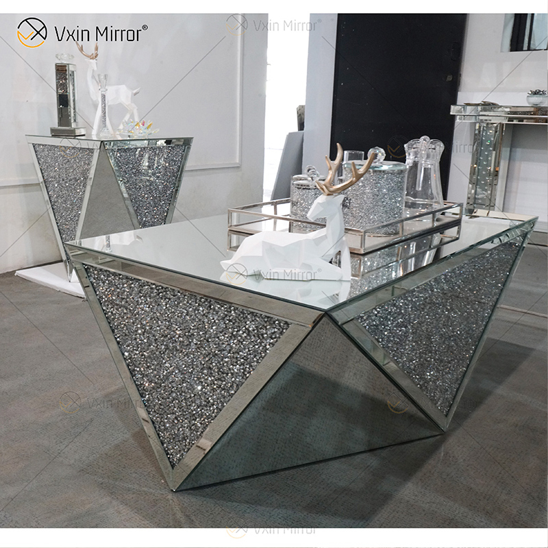 Factory Supply WXF-711-1 Acylic Side Table Modern Mirror Top Coffee Table Polished Mirror Coffee Table
