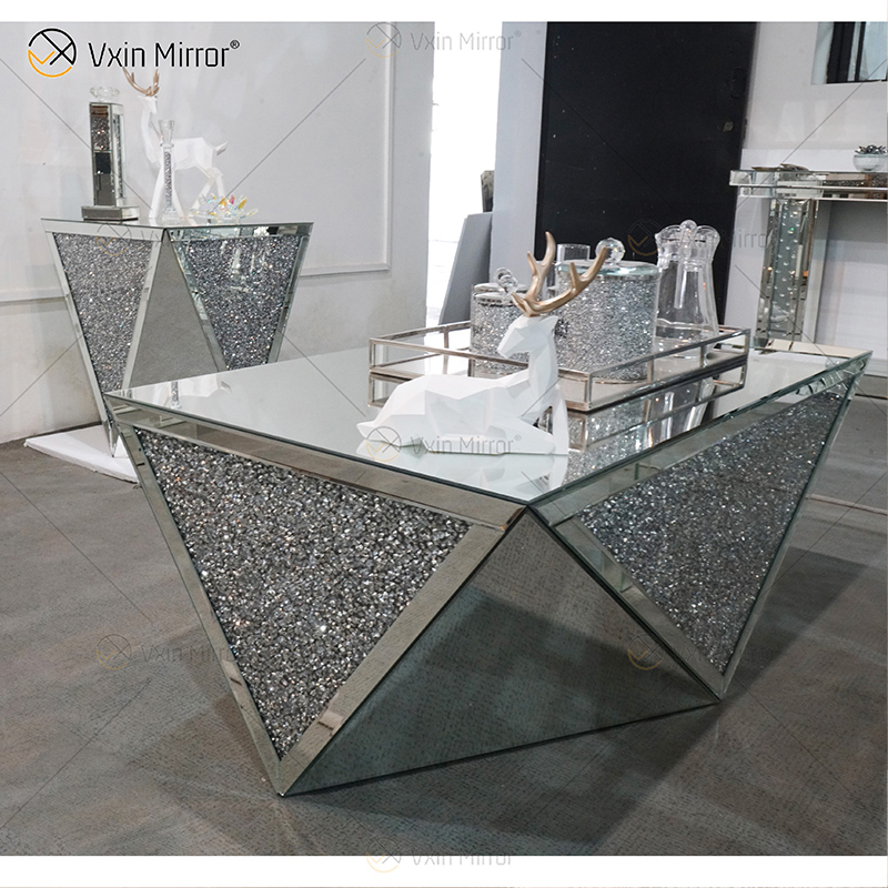 Factory Supply WXF-711-1 Acylic Side Table Modern Mirror Top Coffee Table Polished Mirror Coffee Table
