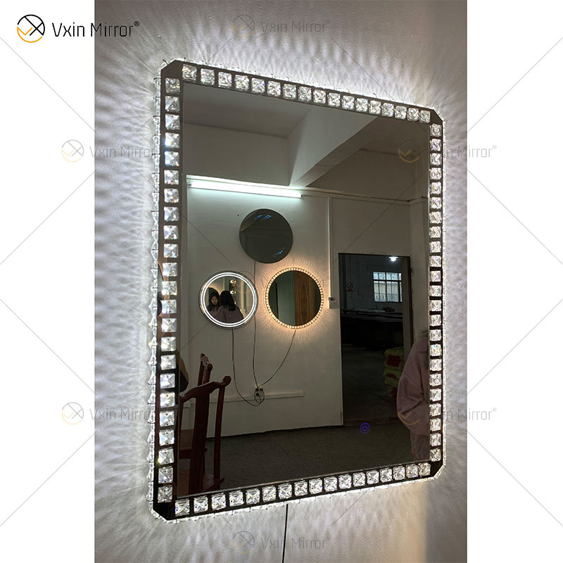 backlit mirror bathroom