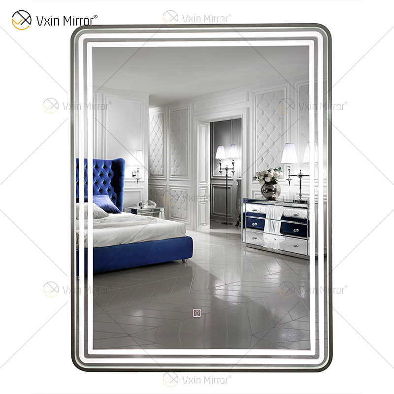 WXDL-121 LED 3 Color Light Waterproof Power Supply Silver Frame Copper-free Environmental Protection Mirror